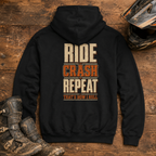 Ride Crash Repeat - Adult Hoodie