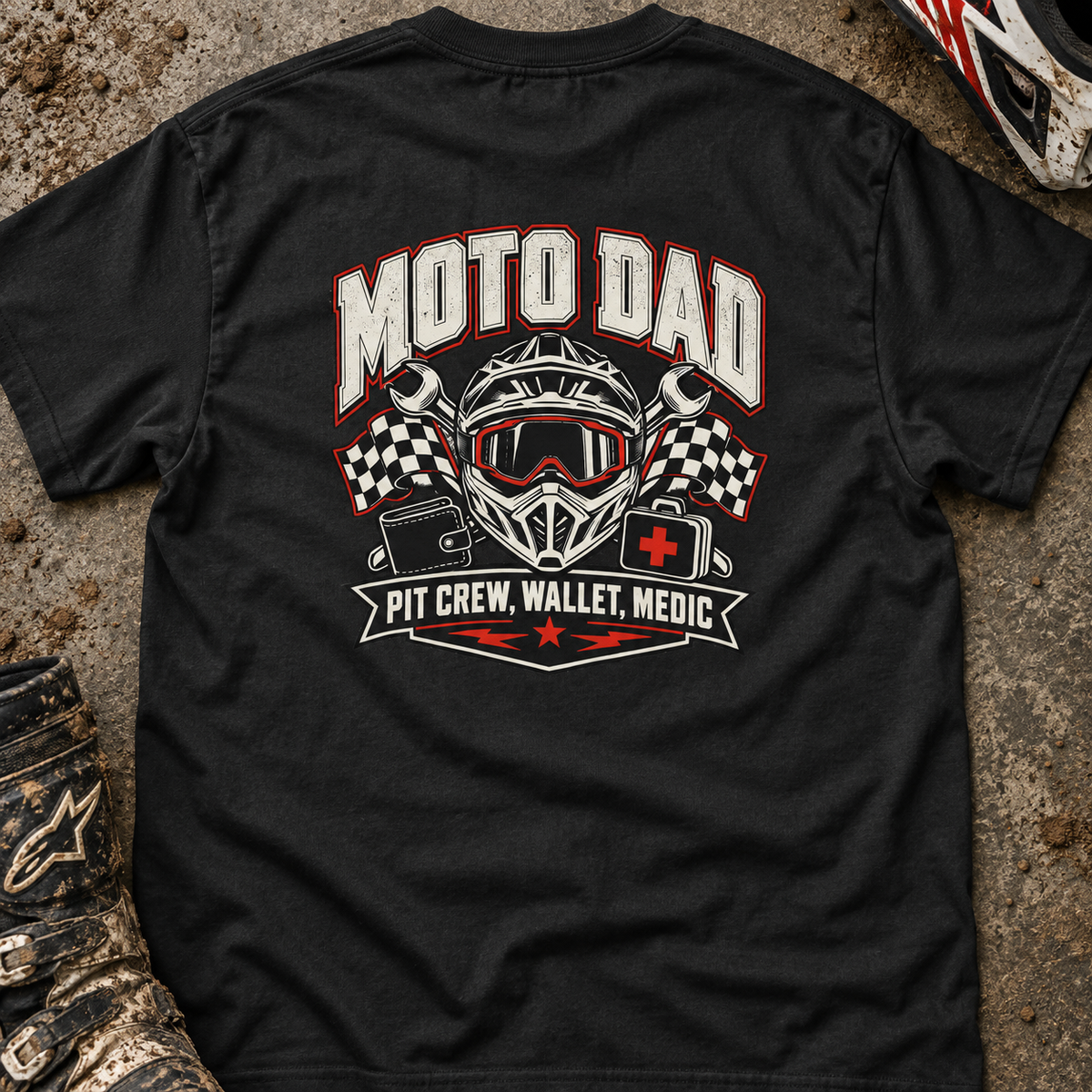 Moto Dad Pit Crew - Men's T-shirt