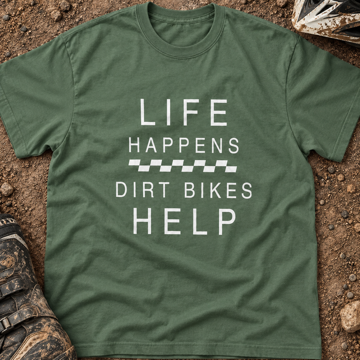 Life Happens Dirt Bikes Help - Men's T-shirt