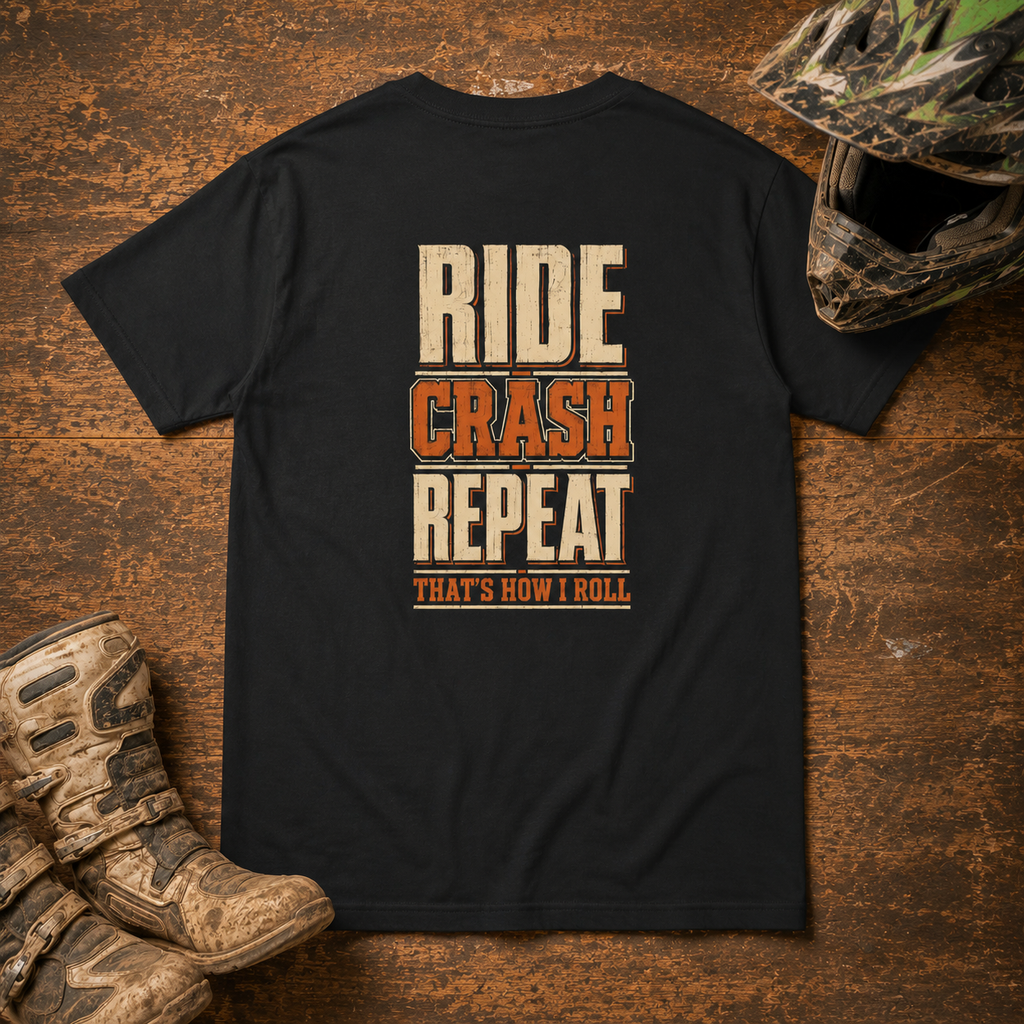 Ride Crash Repeat Kids Tee