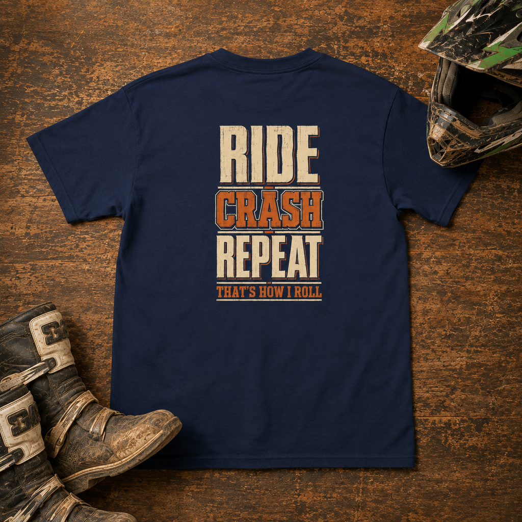 Ride Crash Repeat Kids Tee