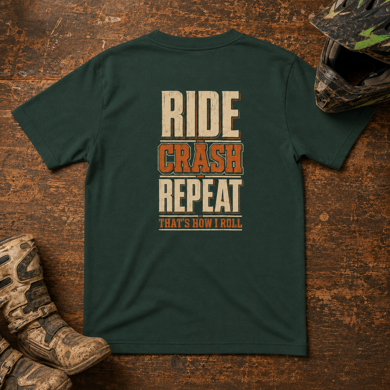 Ride Crash Repeat Kids Tee