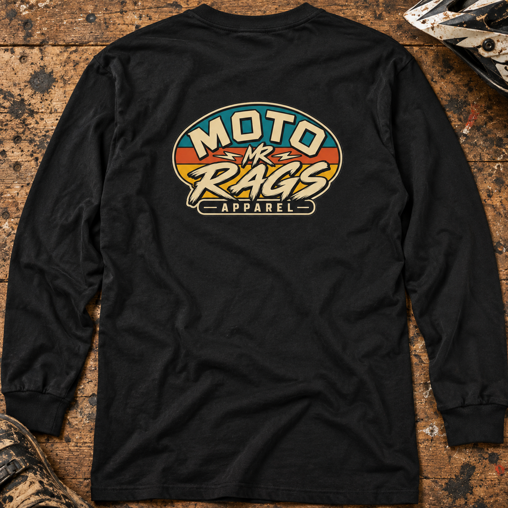 Moto Rags Retro Rally - Adult Long Sleeve T-shirt