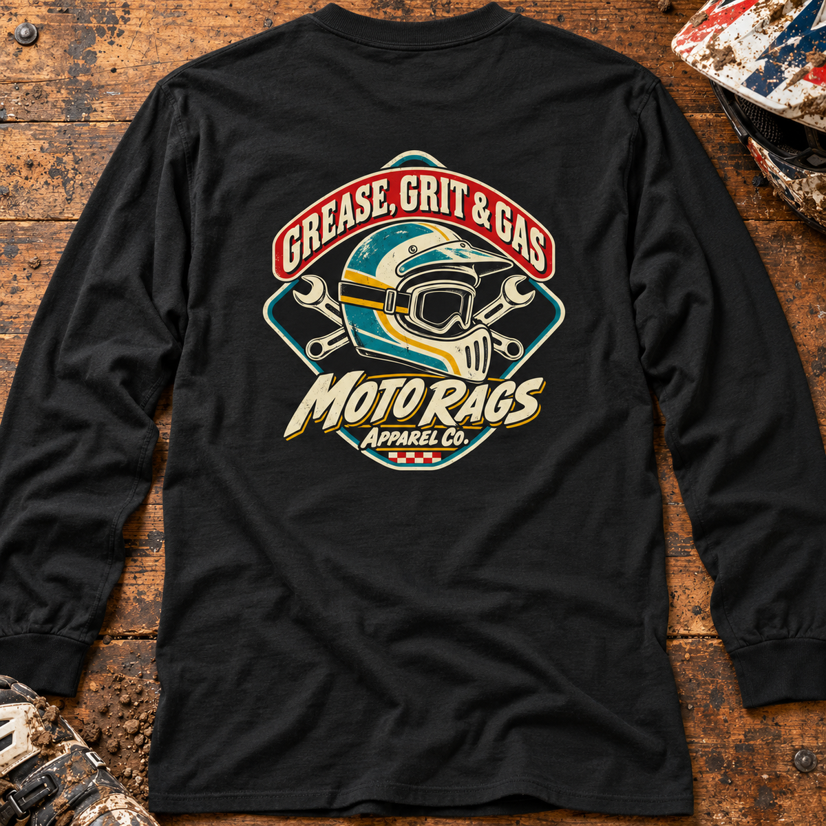 Grease Grit & Gas - Adult Long Sleeve T-shirt