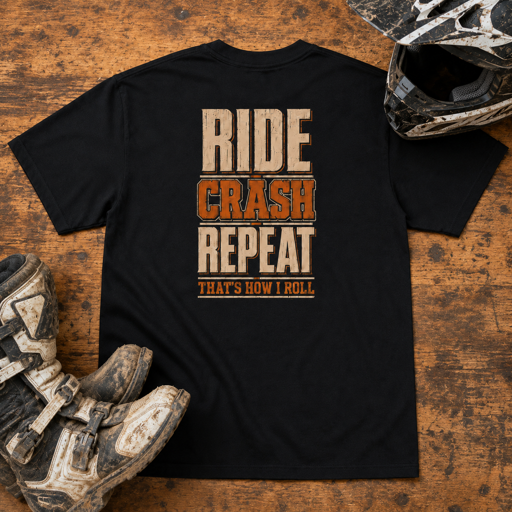 Ride Crash Repeat Tee