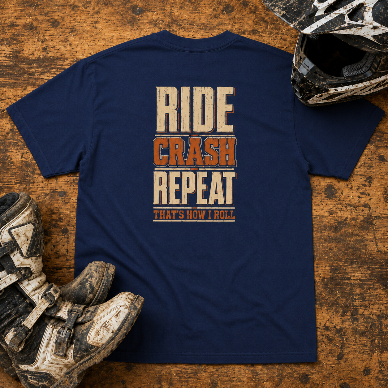 Ride Crash Repeat Tee